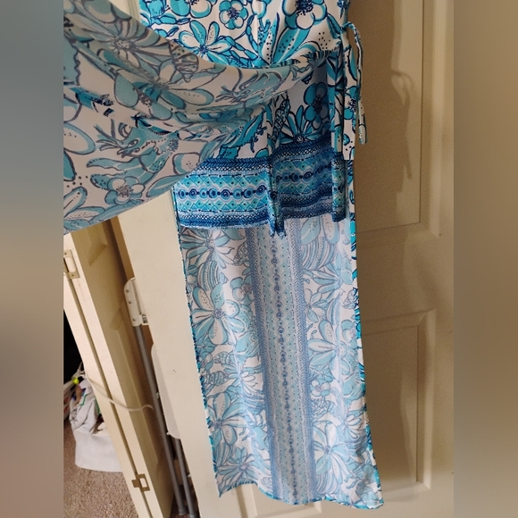 Womens Lilly Pulitzer Donna Maxi Romper Succulent Blue Size 2 Never worn - Picture 1 of 11